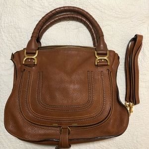 Chloe tan Marcie Leather Satchel medium MSRP $1990